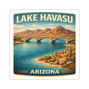 Lake Havasu Arizona Travel Sticker | London Bridge Kiss-Cut Sticker | Southwest Travel Souvenir Gift Decal image 1