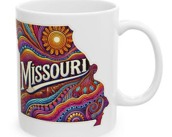 Missouri Coffee Mug | Psychedelic Missouri State Mug | Missouri Travel Gift | Trippy Missouri Souvenir | Missouri Trip Gift Idea