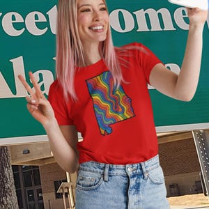 Alabama T-Shirt | Psychedelic Alabama State Pride Tee, Sweet Home Alabama, Southern Roots Gift Shirt, Alabama Souvenir Tee Shirt, Pride Tee