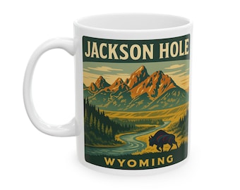 Jackson Hole Coffee Mug: Wyoming Souvenir Gift | Jackson Hole Wyoming Coffee Cup