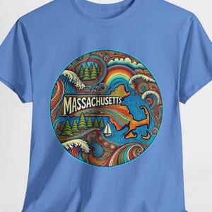 Massachusetts Tee Shirt | Psychedelic Massachusetts T-Shirt | Massachusetts Souvenir Tee Shirt | Massachusetts Gift | Massachusetts State