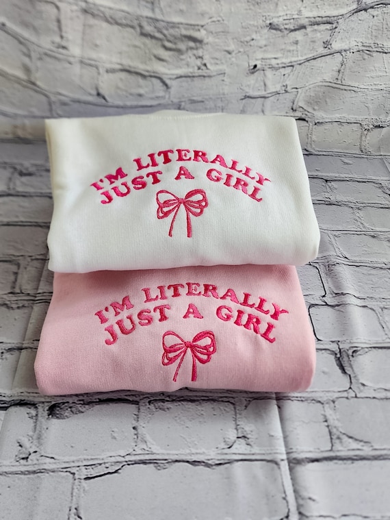 Embroidered Coquette Sweater, Bow Crewneck, Girly Y2K Meme