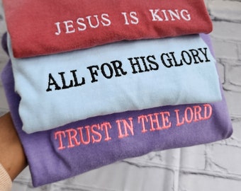 Jesus Is King Embroidered Shirt - Christian Faith Apparel