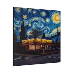 Starry Night Waffle House Matte Canvas image 17