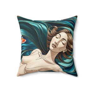 Abstract Art Pillow: Spun Polyester Modern Home Decor Cushion