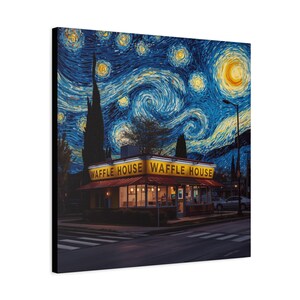 Starry Night Waffle House Matte Canvas image 16