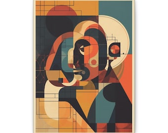 Abstract Geometric Portrait Matte Canvas