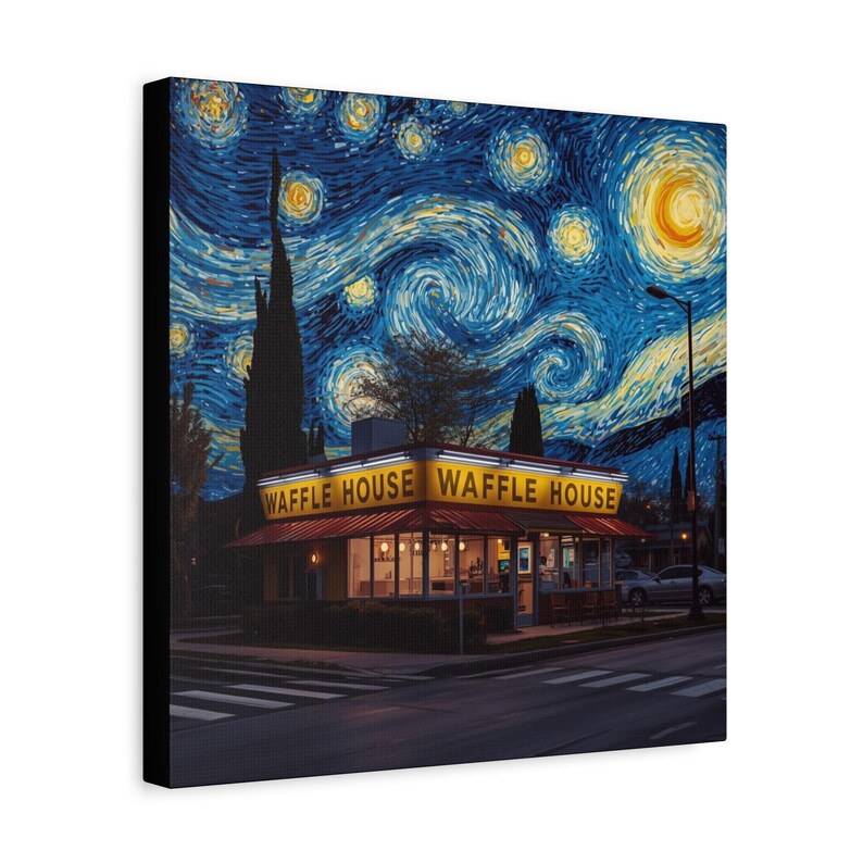 Starry Night Waffle House Matte Canvas image 15