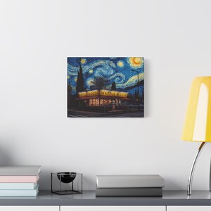 Starry Night Waffle House Matte Canvas image 18