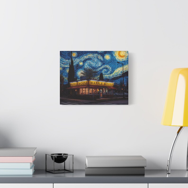 Starry Night Waffle House Matte Canvas image 18