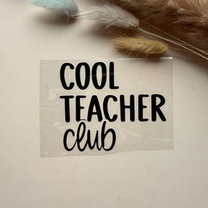 Bügelbild - Cool Teacher Club | Lehrer Geschenk | Back to School Plotter Datei | DIY Shirt Schule | Teacher Life Aufbügler Retro