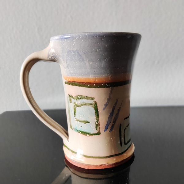 Studio Art Pottery Coffee Mug Abstract New Mexico Southwestern Art Pottery