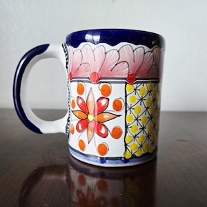 Talavery Pottery Mug Hernandez Pottery Mexican Folk Art Mexican Mugs Vintage Coffee Mugs