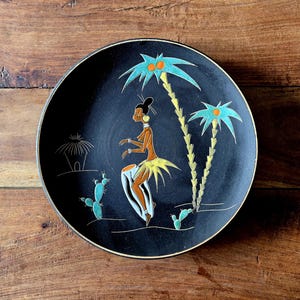 Mid Century Ruscha Gebrauchsobjekte Germany Art Pottery Plate Congo Design German Pottery Art Deco Ruscha Plate
