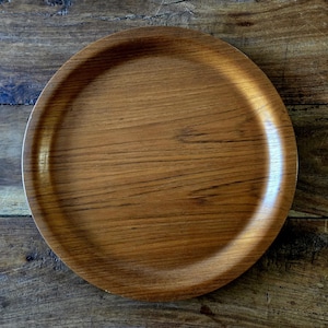 Vintage Silva Denmark Mid Century Modern Round Teak Serving Tray