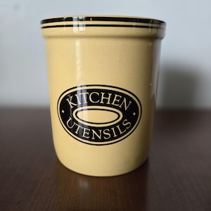 Vintage Church Gresley England Utensil Crock Mid Century Crock