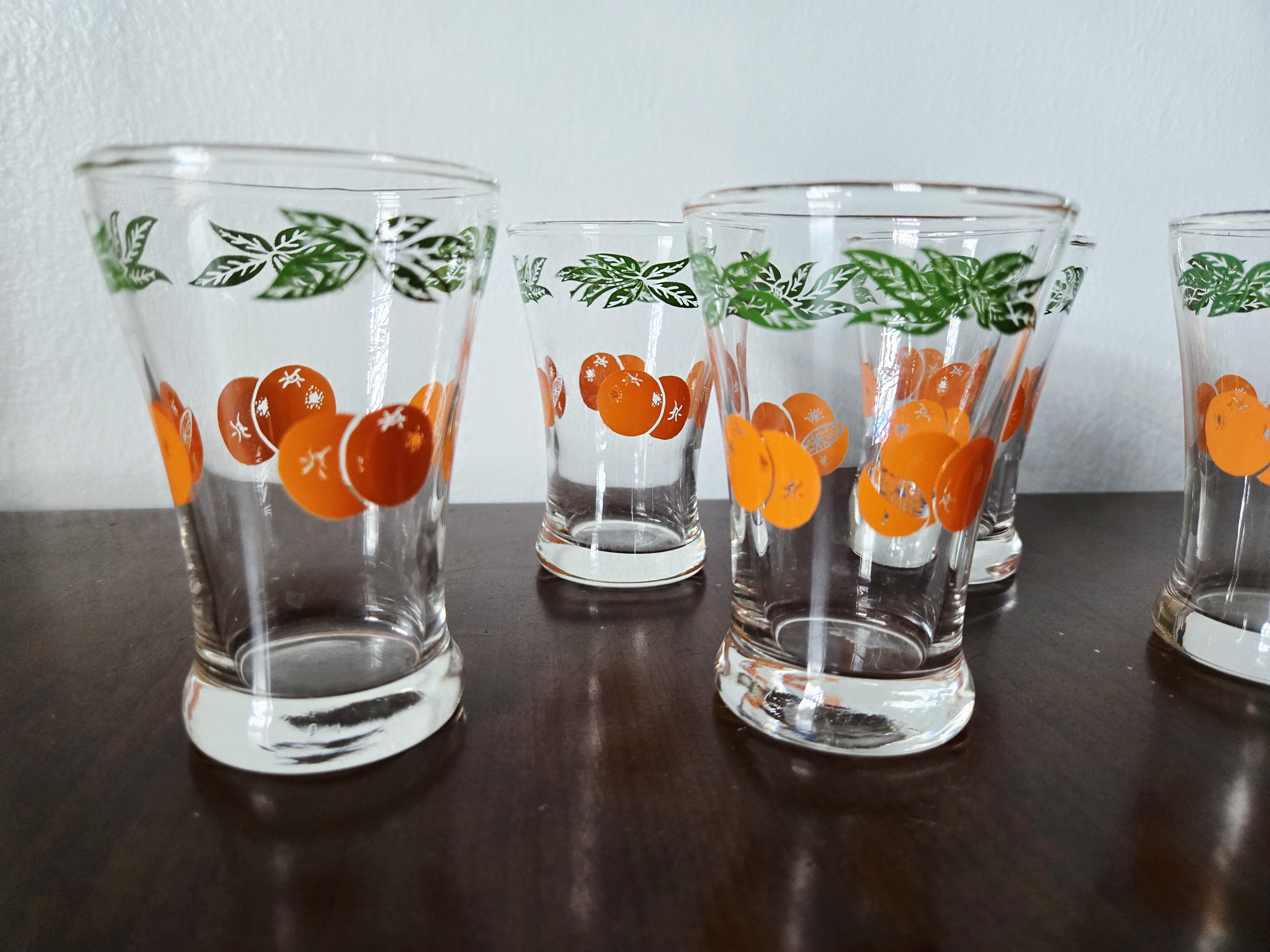 Vintage Orange Juice Glasses