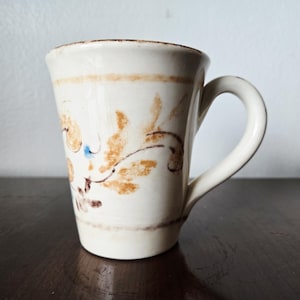 Vintage Italian Art Pottery Mug Fiorentina Artimino Italian Pottery Italian Coffee Mugs