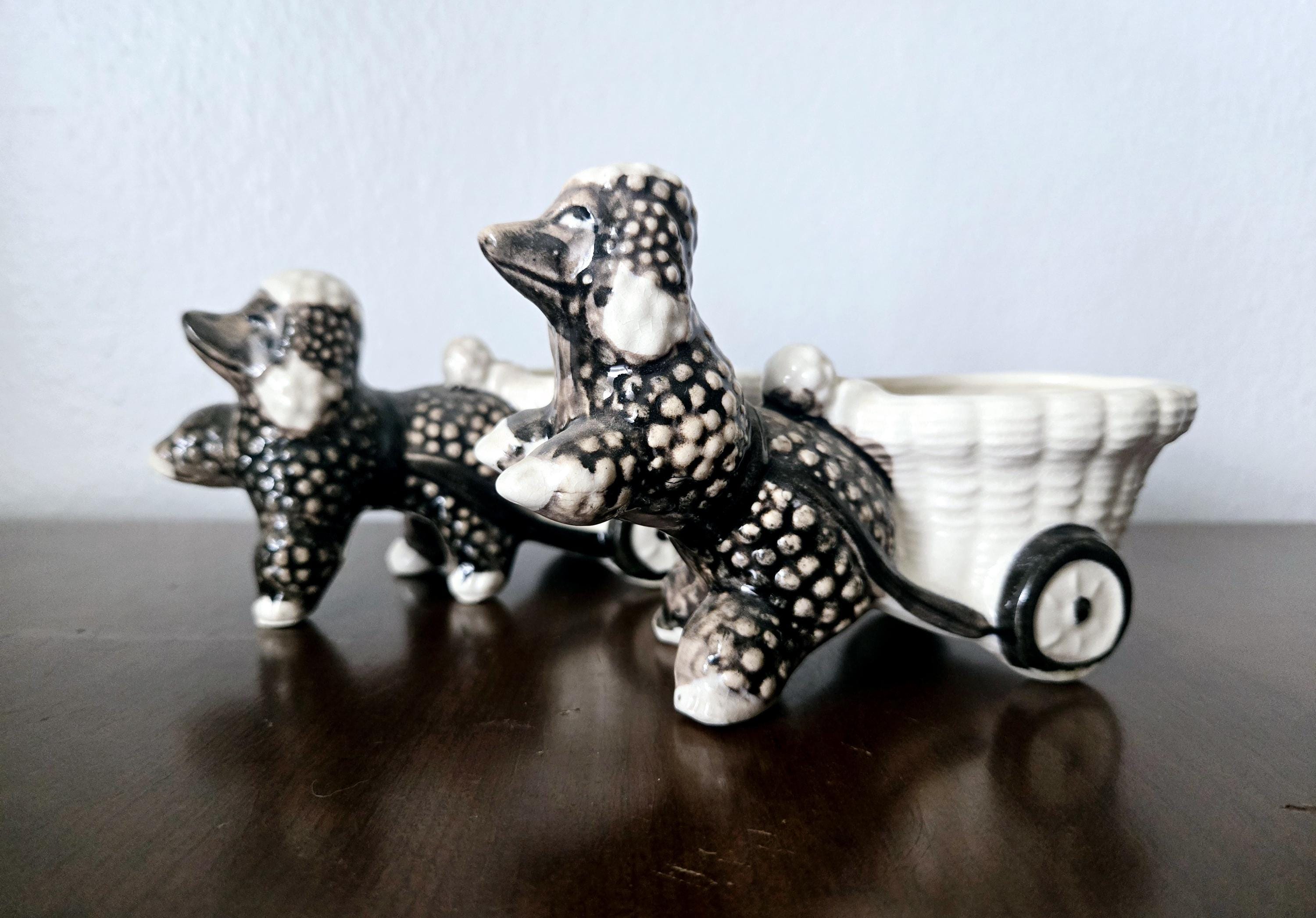 リサラーソン ブックエンド 本立て 置物 ビンテージ 犬 プードル 希少