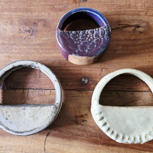 Studio Art Pottery Half Moon stengods krukor, set om 3