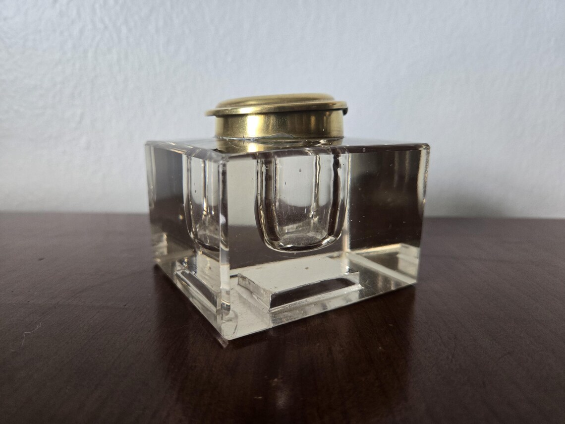Antique Cut Glass Inkwell Art Deco Vintage Inkwells - Etsy