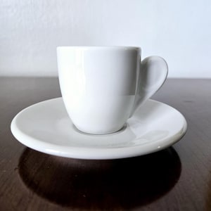 Vintage Ionia Griechenland Espresso Tasse und Untertasse Griechische Keramik Mid Century Vintage Espresso Tassen