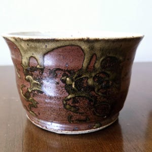 Mid Century Art Pottery Planter Stoneware Vase Signed Pottery
