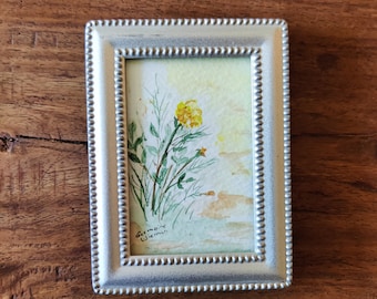 Vintage Miniature Watercolor Paintings by Germaine Wieman Original Art Flower Paintings Germaine Wieman Artist