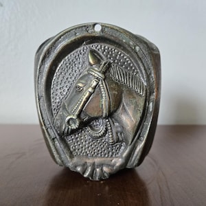 Antique Cast Metal Equestrian Horseshoe Vessel Pen Holder