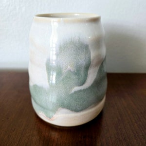 Studio Art Pottery Vase Signed White Glazed Vase