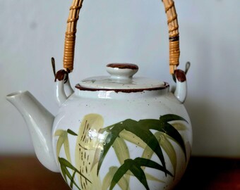 Vintage Handgemalt Niemcy Ceramiczny Czajnik Mid Century Vintage Czajniki Niemieckie Ceramika