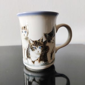 Otagiri Embossed Kitten Coffee Mug Japanese Mugs Vintage Coffee Mugs Cat Mugs