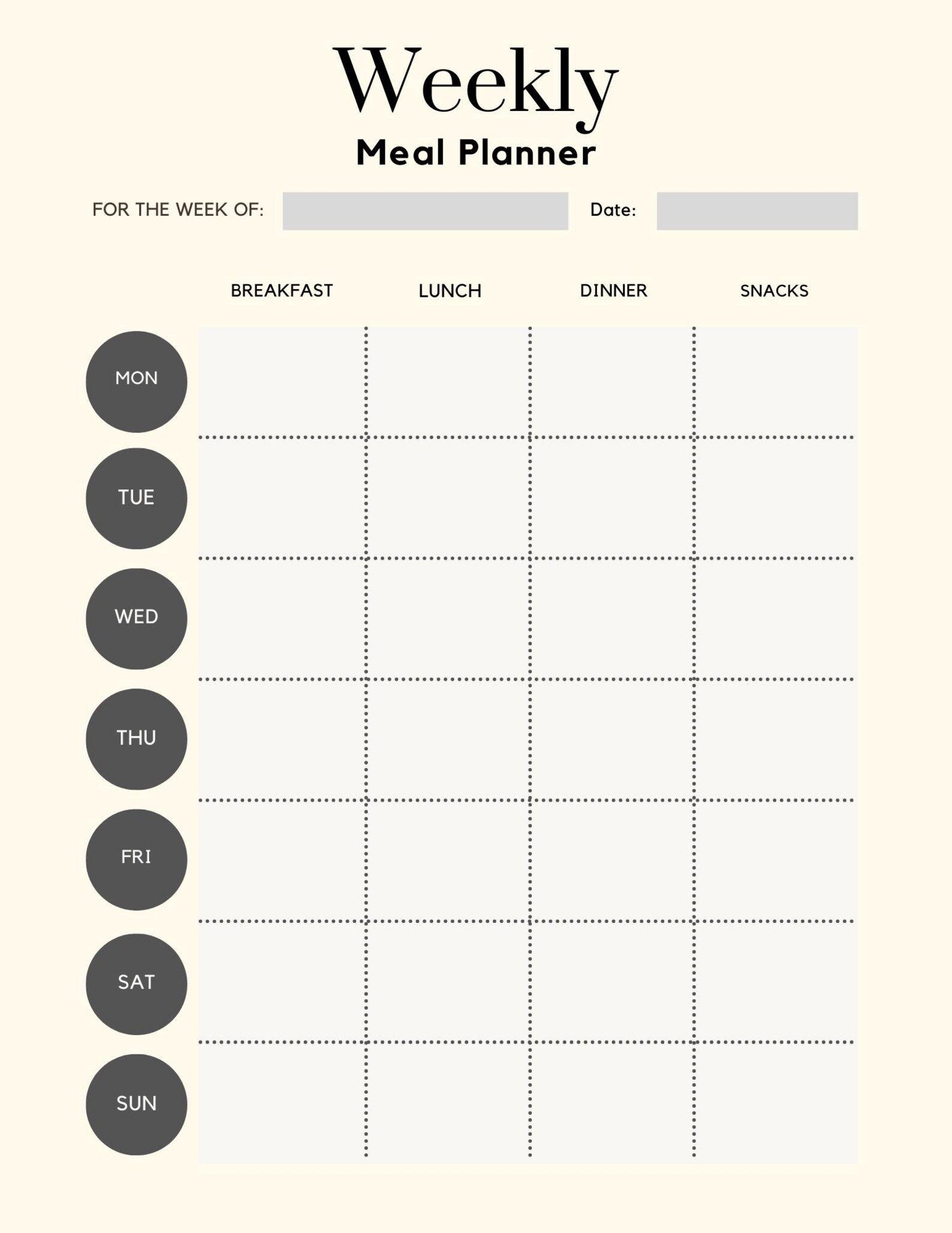 Printable & Digital Meal Planner Templates | Weekly and Monthly Meal ...