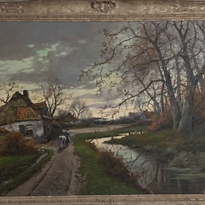 Original vintage oil painting by German Painter Wilhelm Rupprecht-Landscape (1881 - 1970)