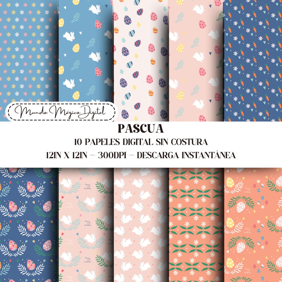 Easter Digital Paper, Easter Digital Backgrounds, Floral Digital Paper ...
