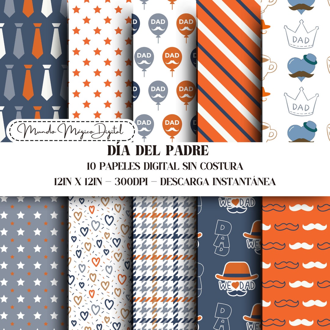 Father's Day Digital Paper, Paper Patterns, Patterns for Dad, Printable ...