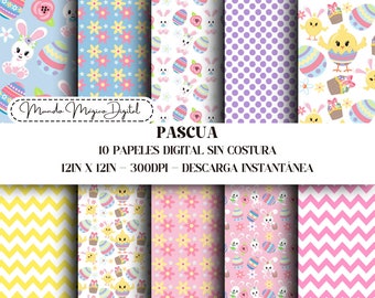 Easter digital paper, Easter digital backgrounds, Digital images for Easter, Craft paper, Seamless pattern