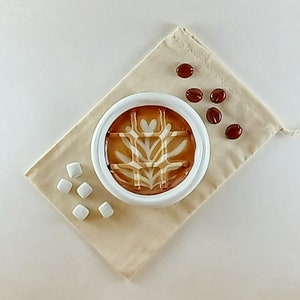 Latte Mini Tic Tac Toe with Sugar Cubes and Coffee Beans