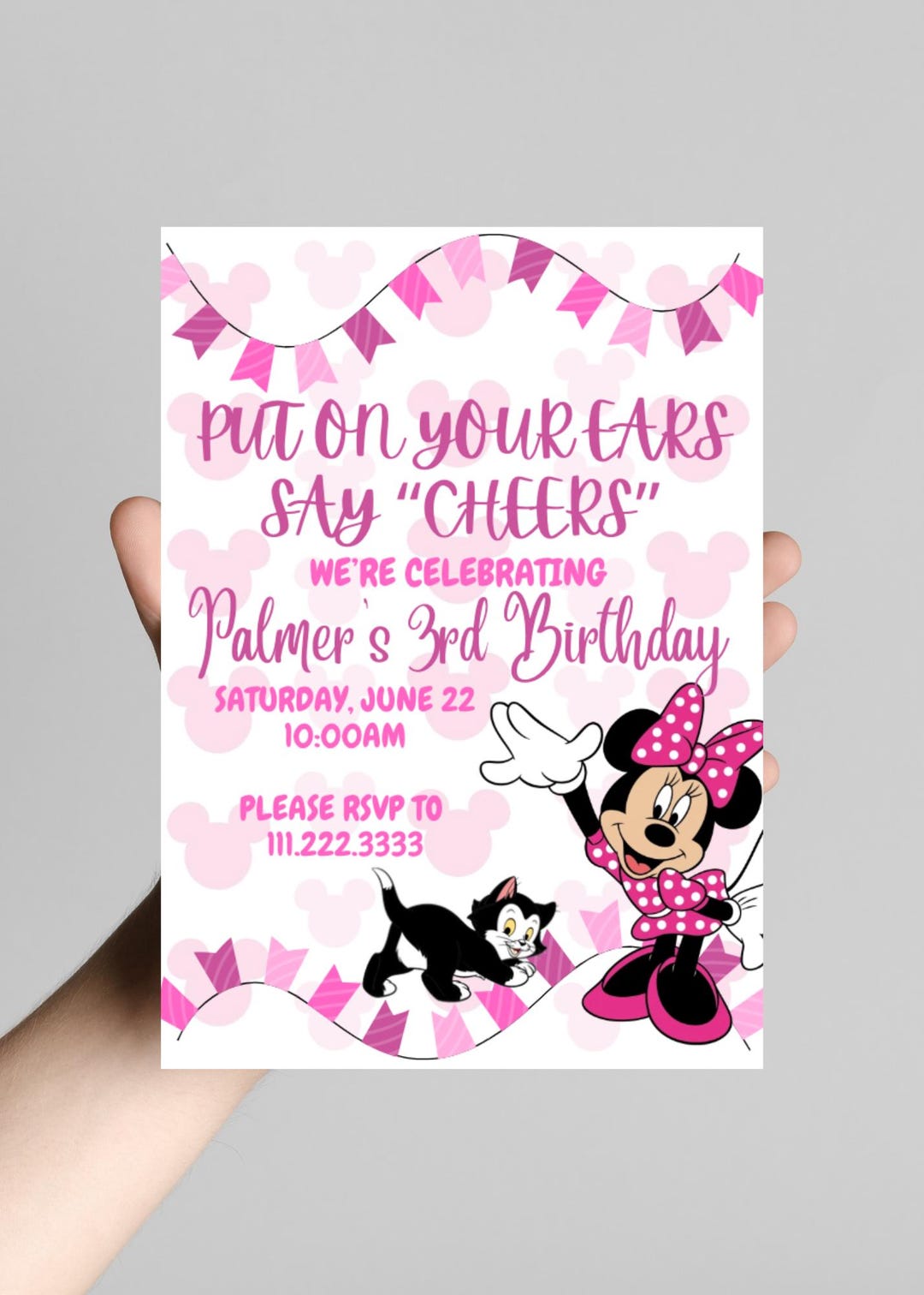 Editable Minnie Mouse Birthday Invitation | Digital Template | Instant ...