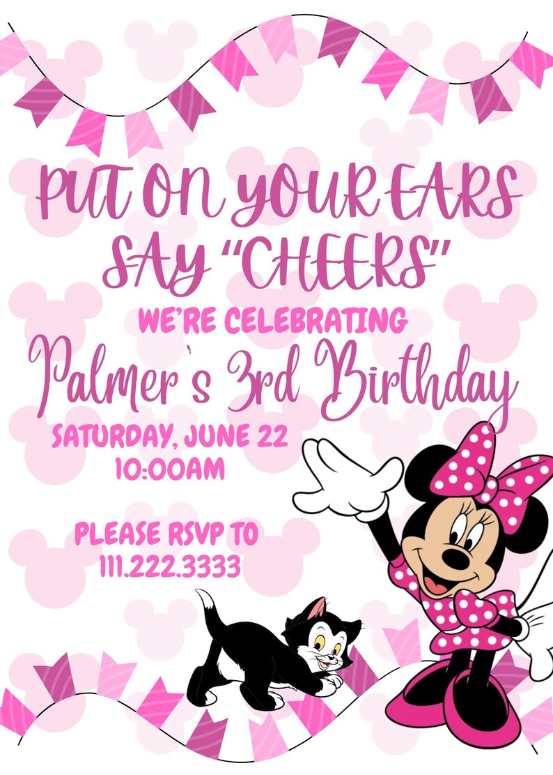 Editable Minnie Mouse Birthday Invitation | Digital Template | Instant ...