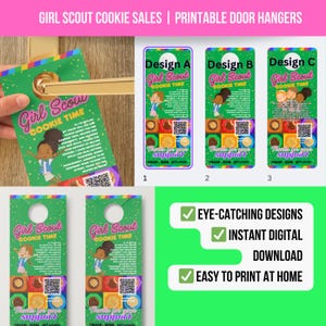 Custom Girl Scout Cookie Sales Door Hanger – Instant Download