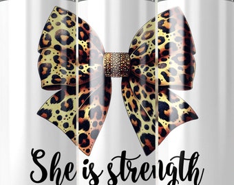 Leopard Coquette Christian 20 oz Skinny Tumbler Sublimation Design Digital Download PNG, Gift for Aunt Mary, Book of Proverbs for strong Mom