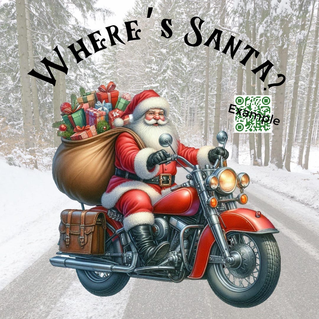 Where's Santa PNG, TWO QR Codes Easy to Use/point and Click, Digital ...