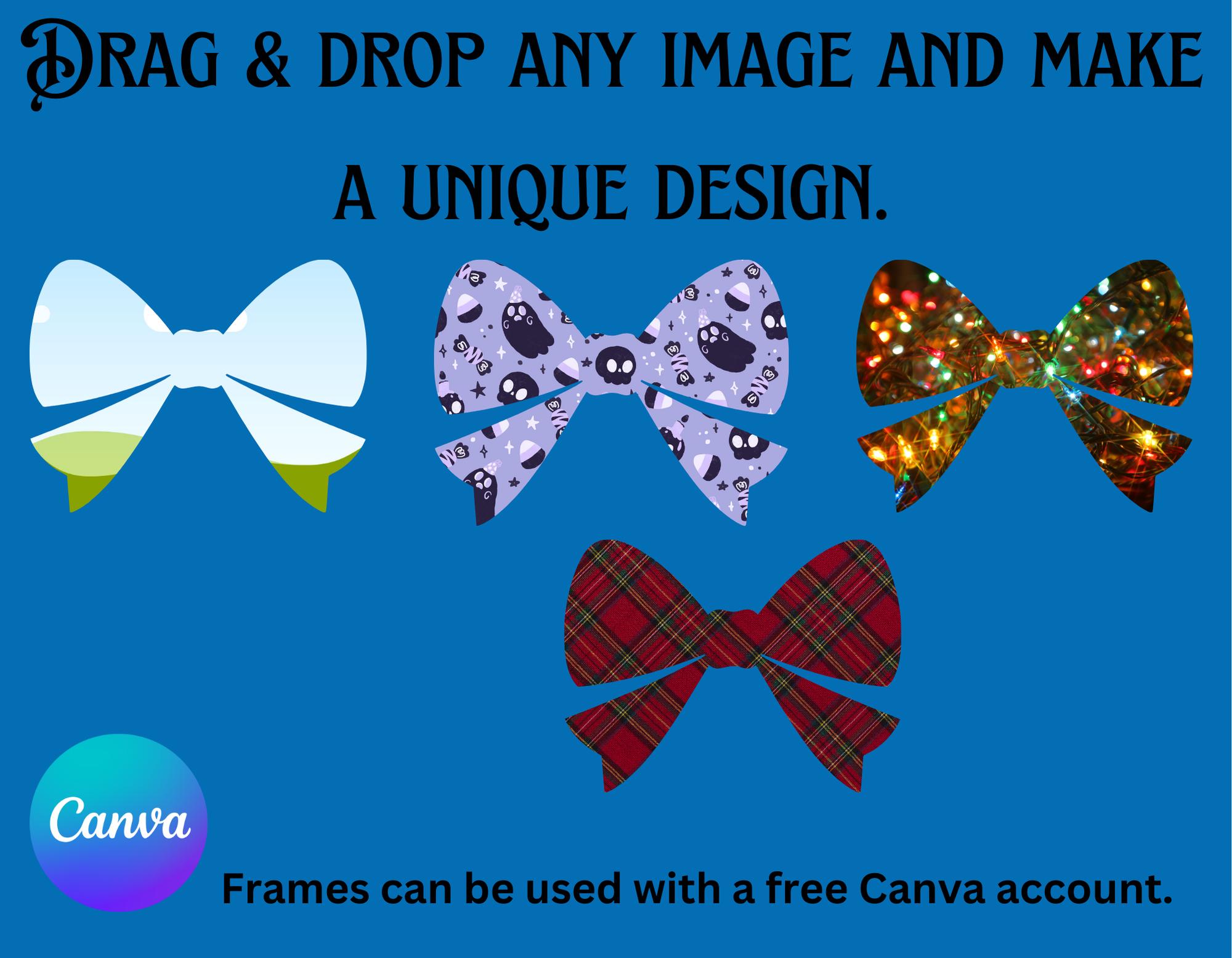 Coquette and Bows Frames, Six Drag & Drop Frames to Add a Pattern or ...