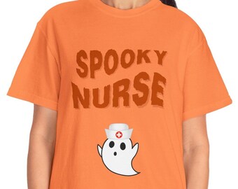Comfort Colors® Spooky Nurse Vibes Shirt, Comfort Colors® RN Shirt Halloween Gift for Her Registered Nurse Shirt Nurse Practitioner Shirt