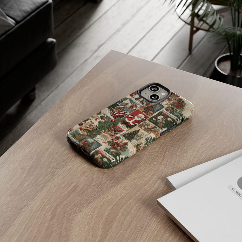Vintage Christmas Phone Case Santa Phone Case iPhone cases Samsung cases Santa Christmas Tree Phone case Christmas Gift image 5