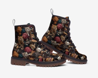 Vintage Cats Paw Leather Motorcycle Boots - Men display picture 1