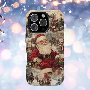 Vintage Santa MagSafe Phone Case Vintage Christmas Phone Case Vintage Santa Phone Case iPhone Phone Case Magsafe Tough Case Christmas Gift image 3