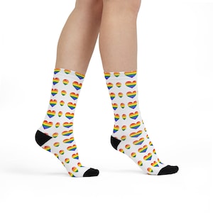 Gay Pride Socks LGBTQ+ Socks LGBTQ+ Gift for Her Gift for Him Rainbow Socks