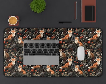 Cute Fox Desk Mat Fox Lover Desk Mat Cute Cat mouse pad Gift Dorm Cute Gift for Her Fox Lover Desk Mat Cute Fox Mama Desk Mat